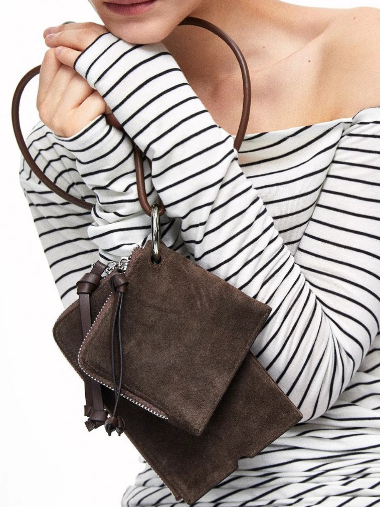 Suede Finished PU Neck Pouch Compact Organizer S5P278