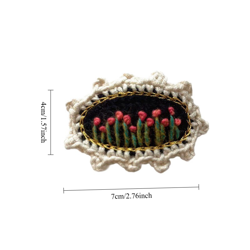 Womens Vintage Crochet Floral Hair Clip N6K313