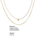 Load image into Gallery viewer, Double Layer Pearl Choker Necklace Women Fresh Elegant N6H159