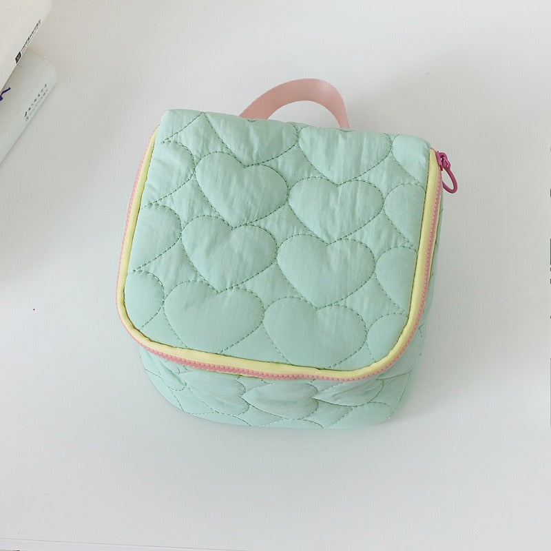 Womens Heart Print Polyester Cosmetic Bag N6K119