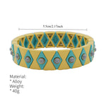 Load image into Gallery viewer, Evil Eye Enamel Bracelet Elastic  Boho Stove Enameled S5P048