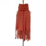 Load image into Gallery viewer, Womens Solid Color Boucle Chunky Fringe Scarf N6K251