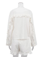 Load image into Gallery viewer, Long Sleeve Ruffle Sleeve Shirt High Waist Shorts Set N6D108