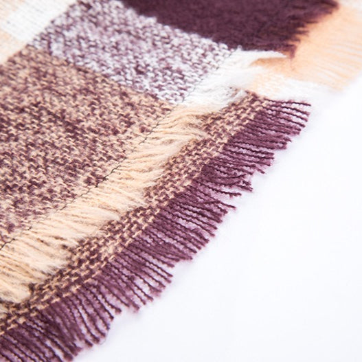 British Vintage Plaid Cashmere Feel Triangle Scarf N6K245