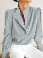 Load image into Gallery viewer, Mandarin Collar Office White Shirt Women N6C135