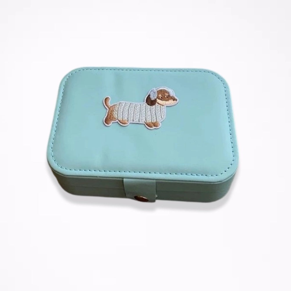 Dachshund Cartoon Embroidery Jewelry Organizer N6E099