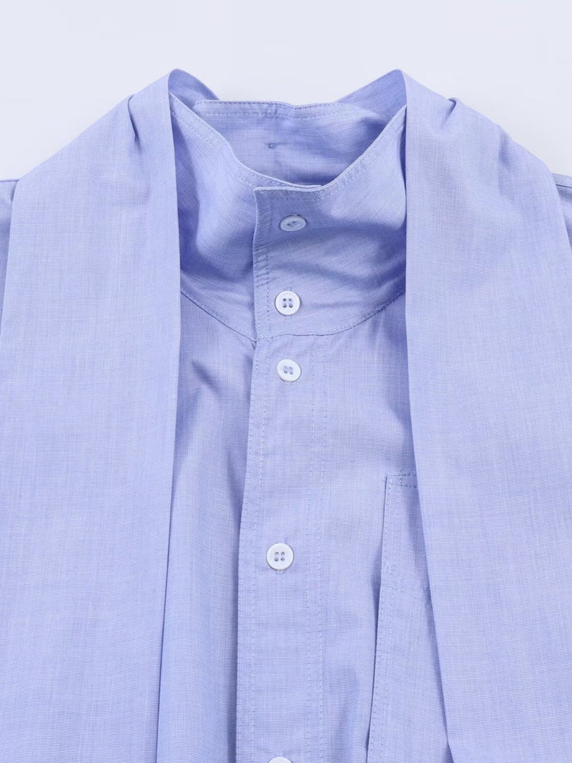Bow Tie Scarf Collar Blouse Women N6C096