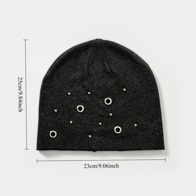 Unisex Acrylic Knit Cutout Beanie N6J127