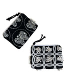 Load image into Gallery viewer, Black White Embroidered Canvas Zip Pouch S5P361
