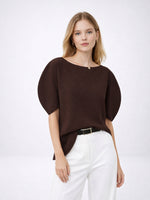 Load image into Gallery viewer, Designer Round Neck Puff Short Sleeve T-Shirt Women N6C267