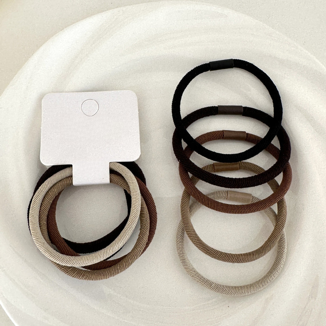 5 Pack Twisted Hair Ties High Elasticity Solid Colors N6F128