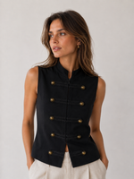 Load image into Gallery viewer, Sleeveless Stand Collar Knot Front Vest Women N6F006