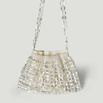 Load image into Gallery viewer, Handwoven Silver Gold Bead Large Hobo Shoulder Bag N6E021