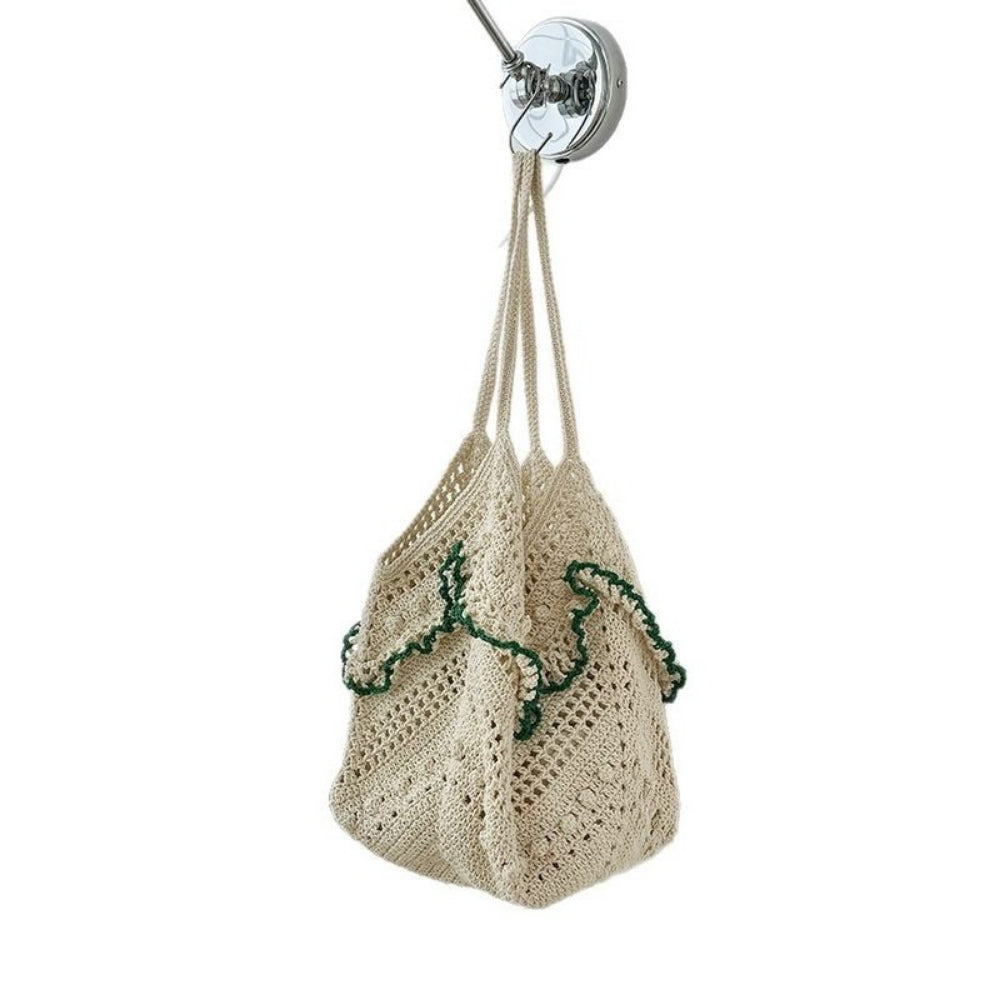 Bohemian Hand-Woven Openwork Cotton Shoulder Bag N6D161