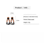 Load image into Gallery viewer, Vintage Resin Wood Geometric Steel Stud Earrings N6H100