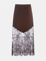 Load image into Gallery viewer, Lace Panel Midi Skirt Women Fashion N6F254