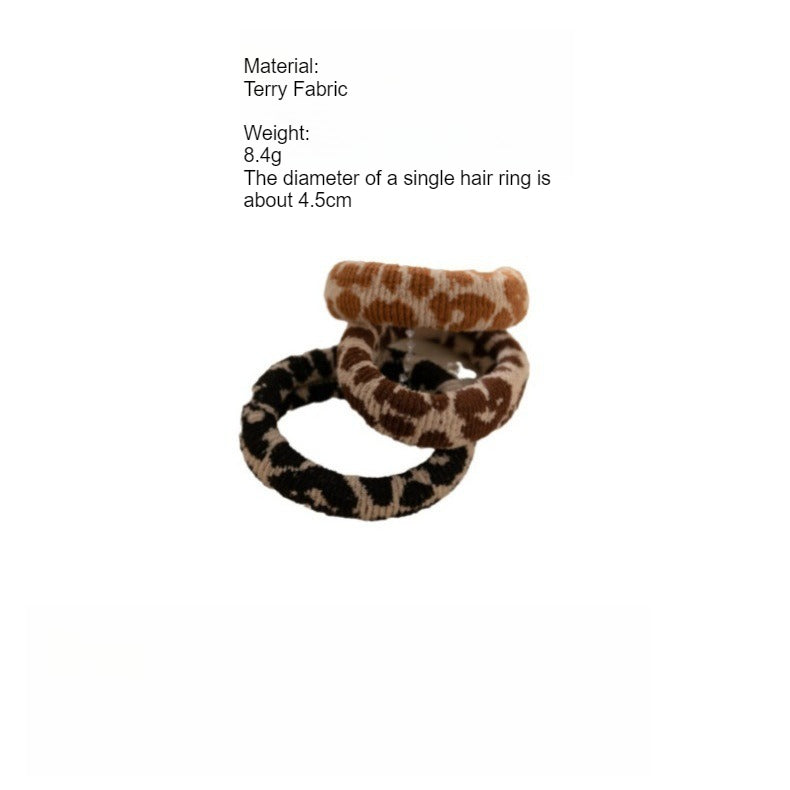 Thick Jacquard Leopard Terry Hair Ties  N6F130
