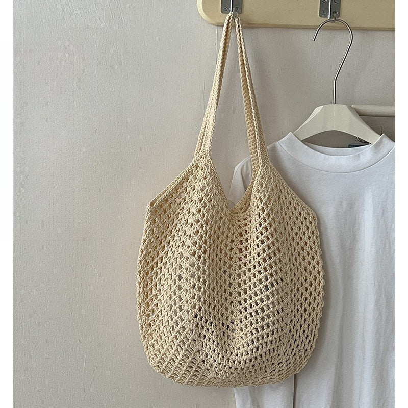 Openwork Cotton Woven Tote Multi-Color  S5P283