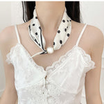 Load image into Gallery viewer, Women's Polyester Faux Silk Polka Dot Neck Scarf N6J147