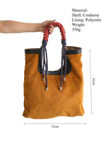 Load image into Gallery viewer, Corduroy Tote Bag Vertical Rectangle Open-Top Design  S5P279
