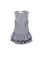 Load image into Gallery viewer, Layered Gingham Dress Women N6D126