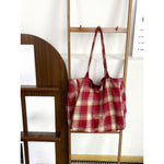 Load image into Gallery viewer, Women's Plaid Wool Tote Shoulder Bag N6J183