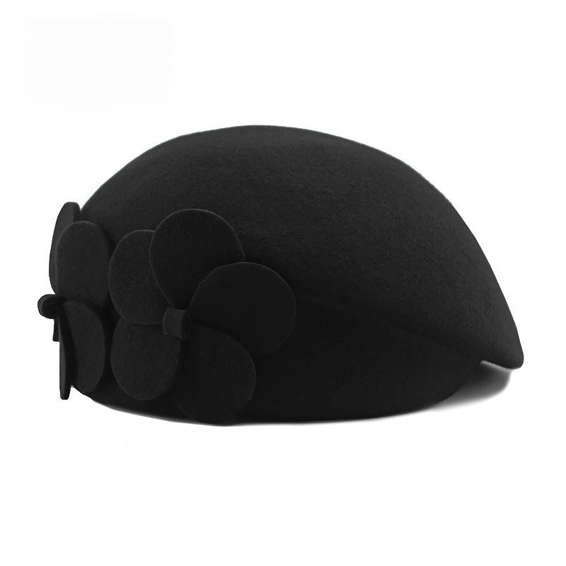 Solid Wool Beret Women Classic Round Dome N6G204