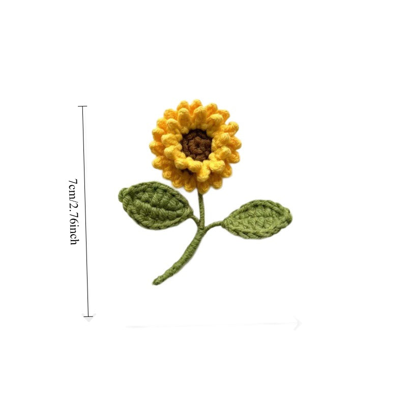 Womens Hand Crocheted Sunflower Brooch N6K309