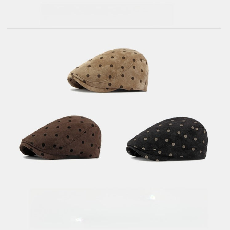 Faux Suede Newsboy Cap Women Retro Beret N6G205