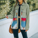 Load image into Gallery viewer, Denim Wool Blend Jacket Women Vintage Distressed Hem N5A114

