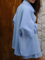 Load image into Gallery viewer, Cotton Shirt Short Set Lightweight Options N5Z855
