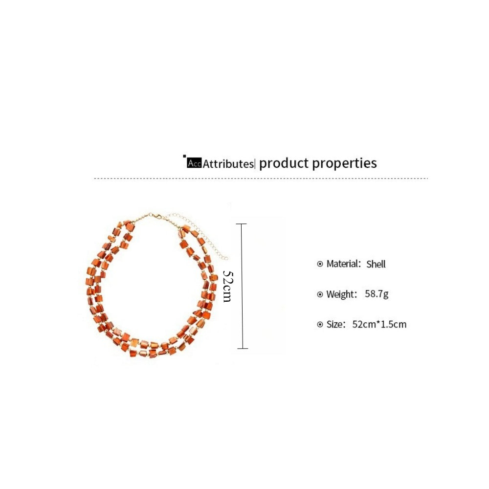 Irregular Shell Beaded Choker Necklace Vacation Women N6H098