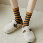 Load image into Gallery viewer, Color Block Striped Crew Socks Women One Size  N6H001