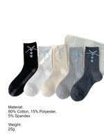 Load image into Gallery viewer, Bow Heart Mid-Calf Socks Women N6C153