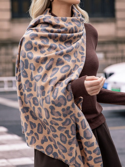 Animal Print Faux Cashmere Wrap  M5A186