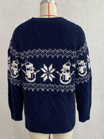 Load image into Gallery viewer, Jacquard Cable Knit Round Neck Loose Pullover Sweater N6H281