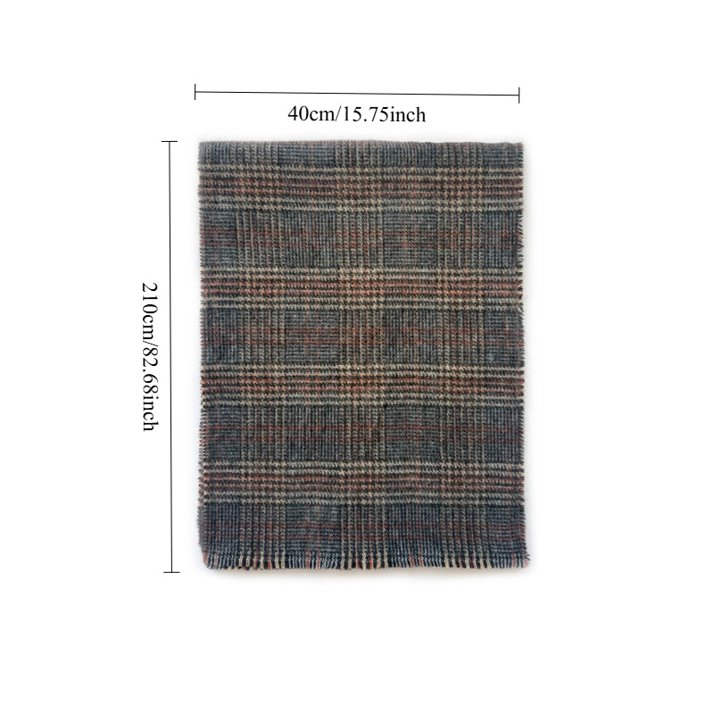 Womens Wool Blend Houndstooth Fringe Scarf N6K243