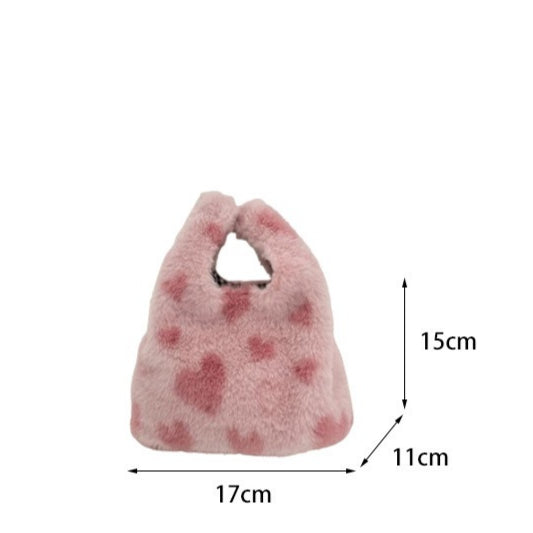 Cute Plush Wristlet Bag Portable Snack Lunch Tote  S5P862
