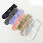 Load image into Gallery viewer, Solid Cotton Anti-Slip Yoga Socks Women Mid-Calf N6H003