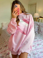 Load image into Gallery viewer, Heart Embroidery Oversized Pullover Sweater Women N6B096