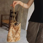 Load image into Gallery viewer, Sequined Fringe Shoulder Bag Evening Silk Clutch N6F172