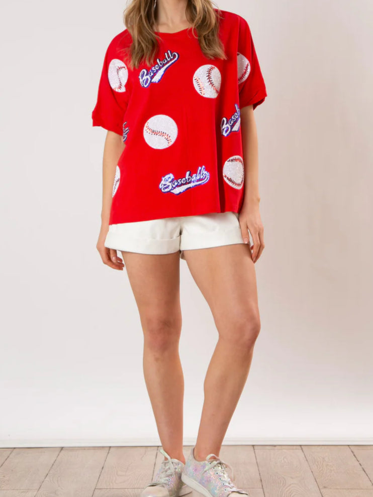 Baseball Sequin Tee Lightweight Options N5Z800