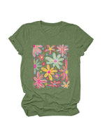 Load image into Gallery viewer, Loose Fit Floral Short Sleeve T-Shirt Women N6E137