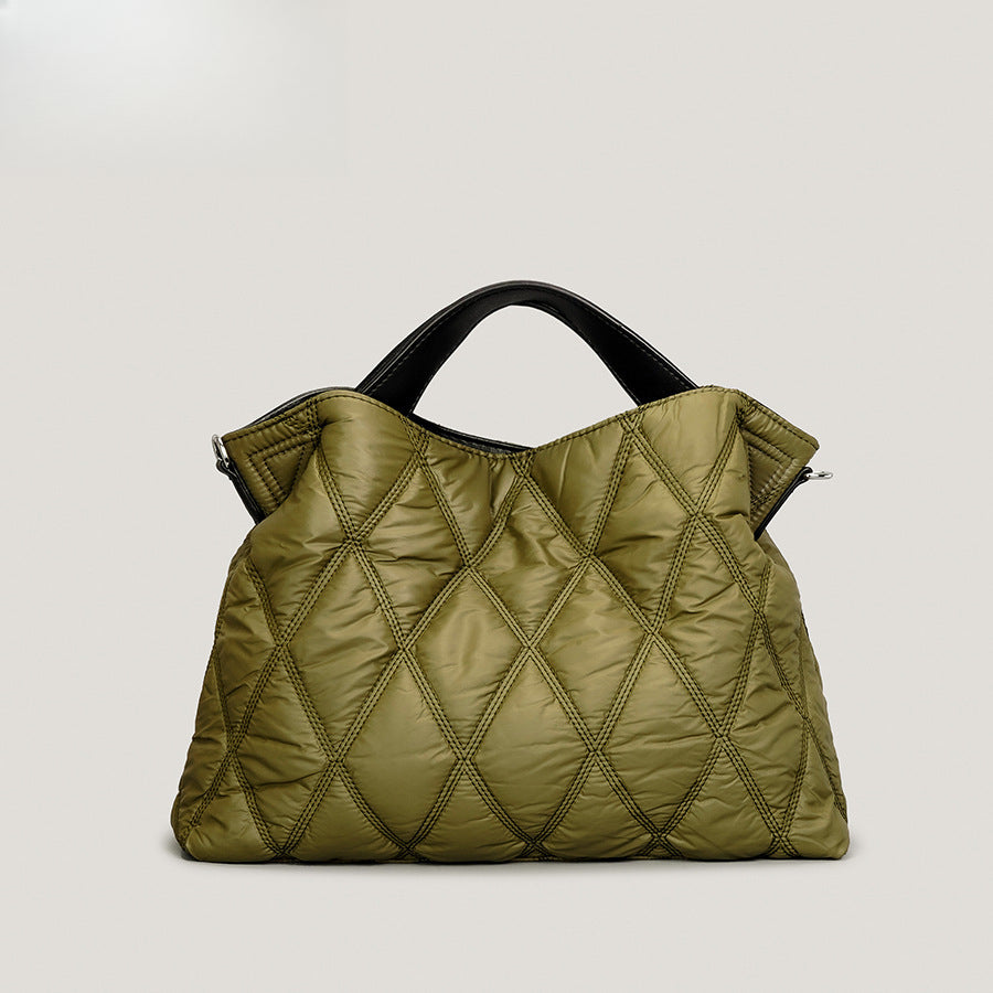 Diamond Quilted Polyester Tote Top Handle S5P391
