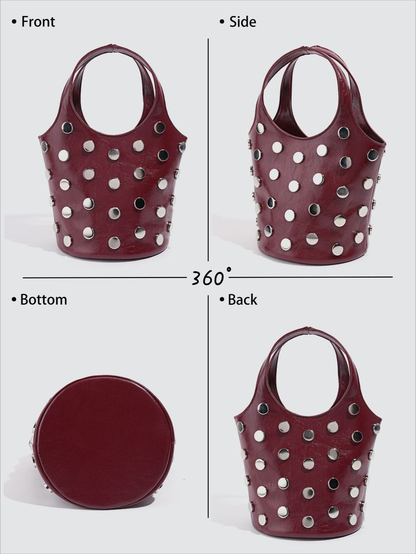 Tortoise Print Rivet Bucket Bag Women N6C028