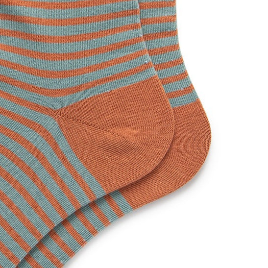 Solid Base Striped Cotton Mid-Calf Socks Women N6H011