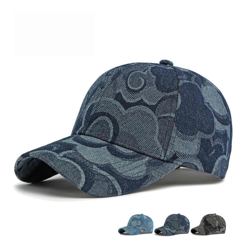 Denim Jacquard Hard Top Baseball Cap Washed Vintage N6G209