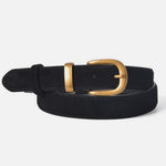 Load image into Gallery viewer, Cowhide Leather Prong Buckle Belt Women N6H332
