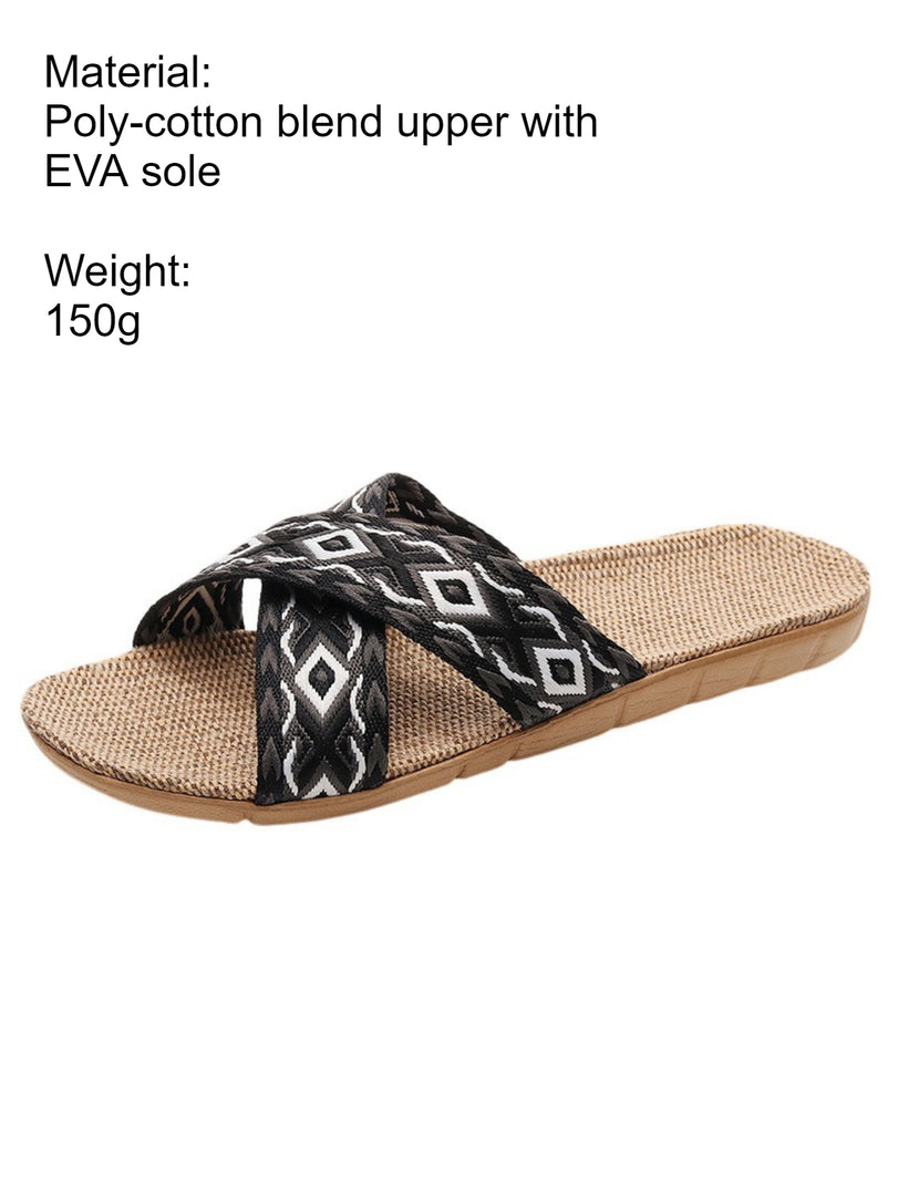 Breathable Anti-Slip Linen Slippers Women Summer N6C231