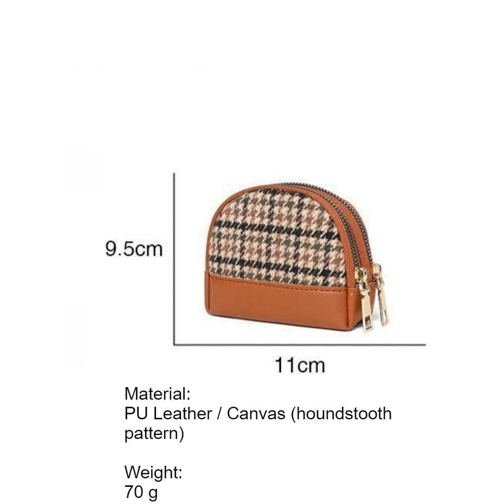 Fabric Coin Purse Double Zipper Short Wallet PU  N6G081